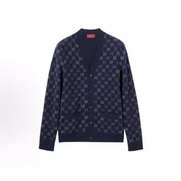 gucci gg jacquard v neck knit cardigan